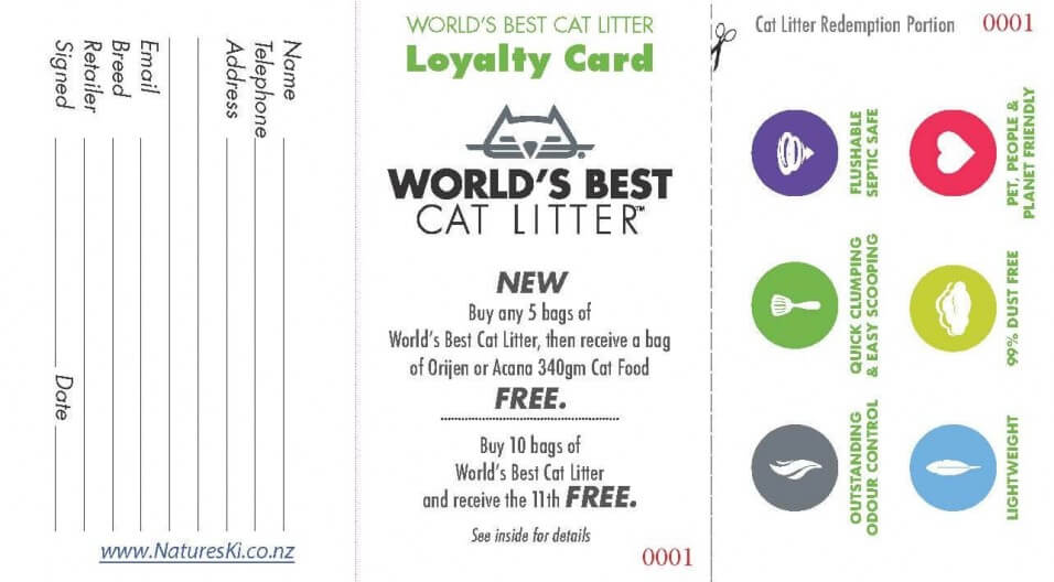 Loyalty Card - World's Best Cat Litter (bunch of 20)